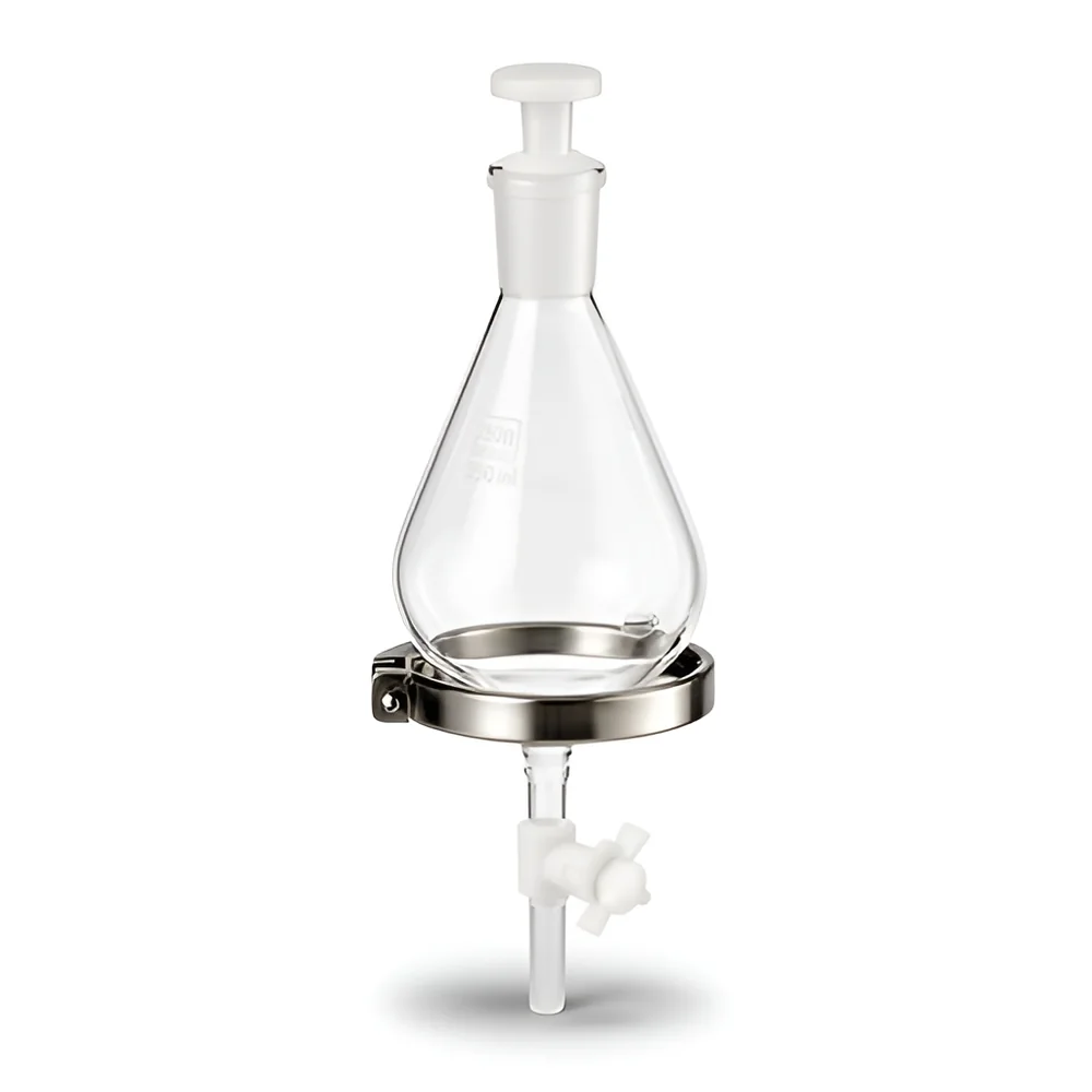 Embudo de decantación de 250 ml con llave de PTFE