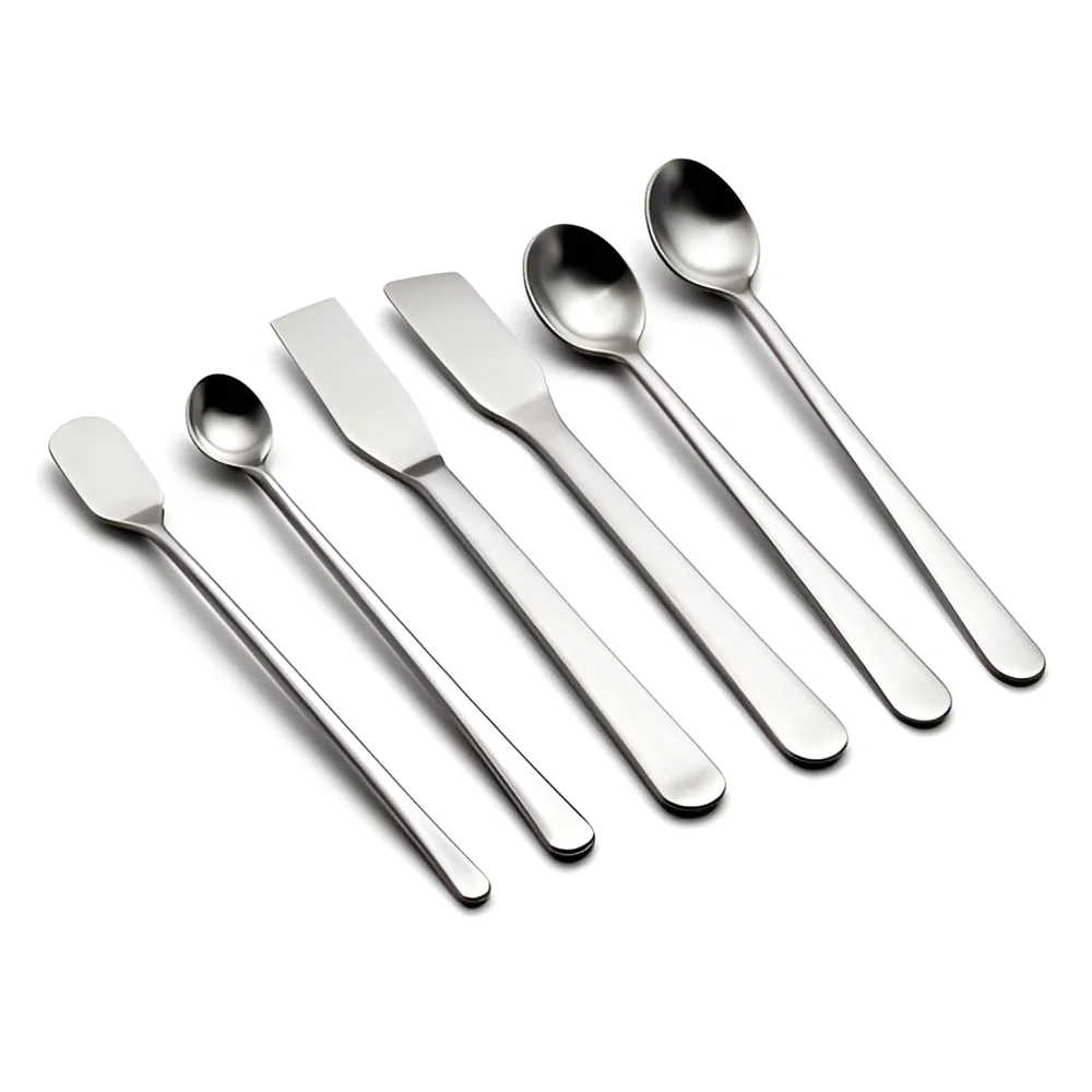 Stainless steel laboratory spatulas, set of 6
