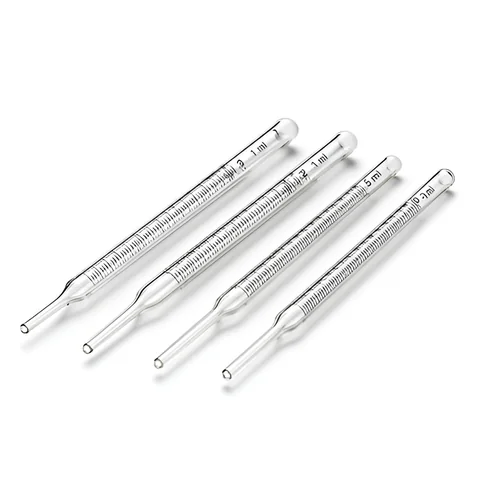 Pipetas graduadas de vidrio, 1, 2, 5 y 10 ml