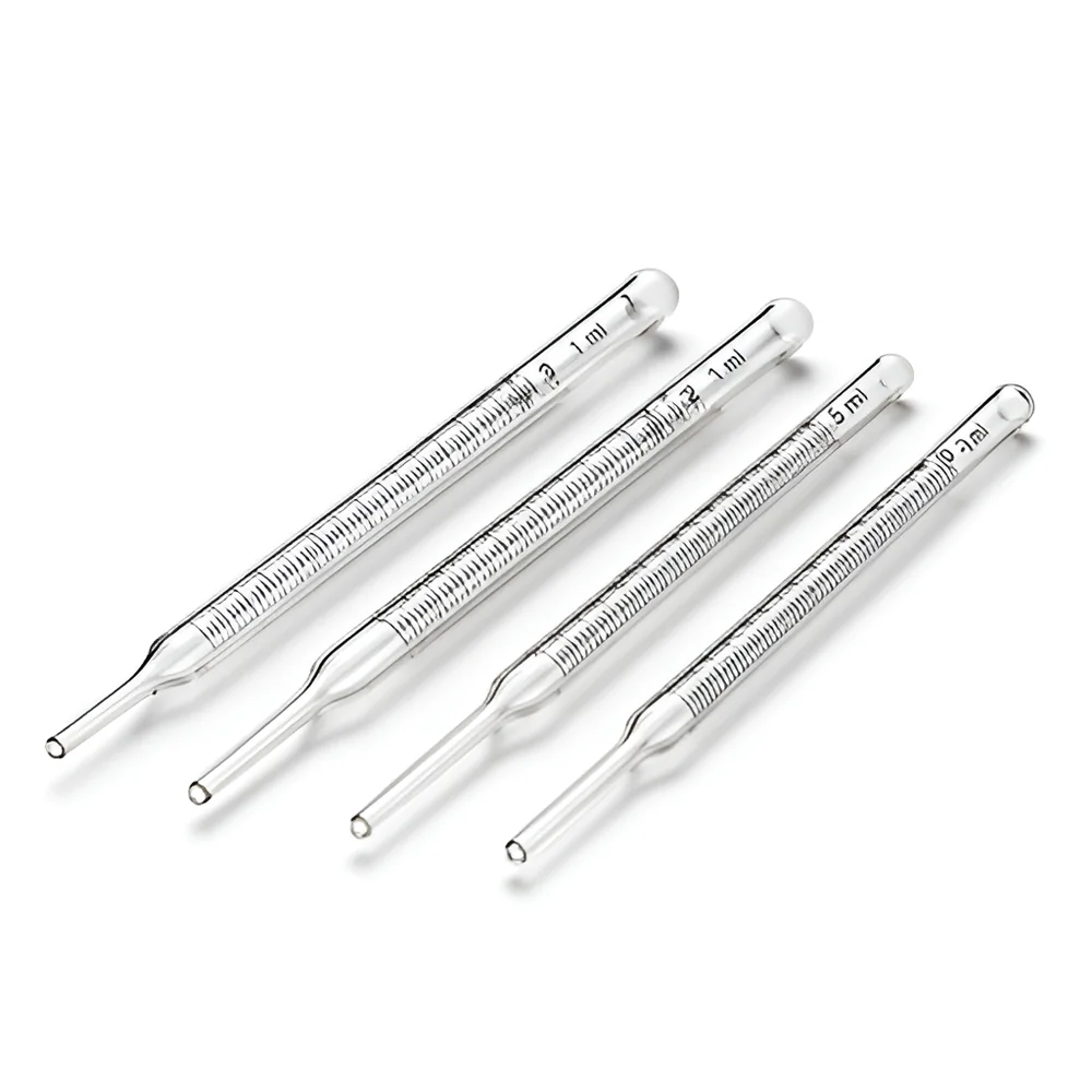 Pipetas graduadas de vidrio, 1, 2, 5 y 10 ml