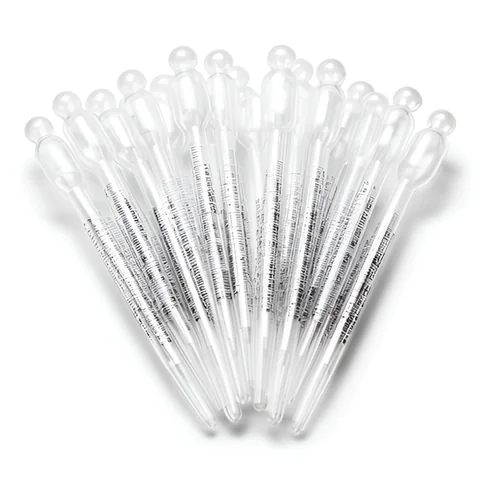 Pipetas Pasteur de plástico 3 ml, 100 unidades