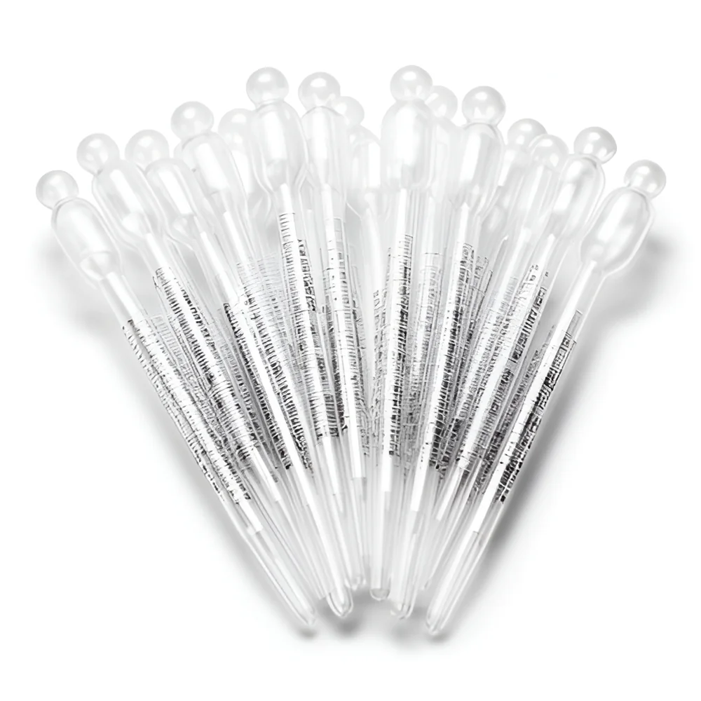 Pipetas Pasteur de plástico 3 ml, 100 unidades